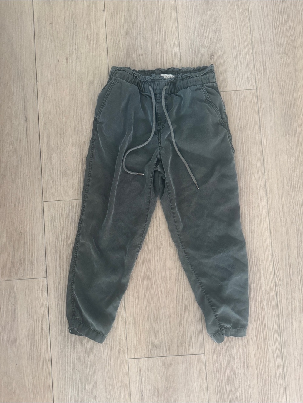 LOFT Olive Green Drawstring Jogger Pants